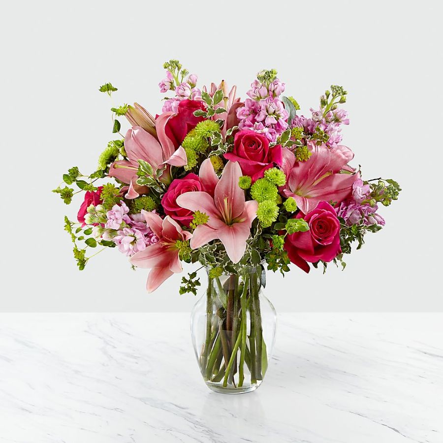 Pink Posh Bouquet- Vase Included Flower Bouquet