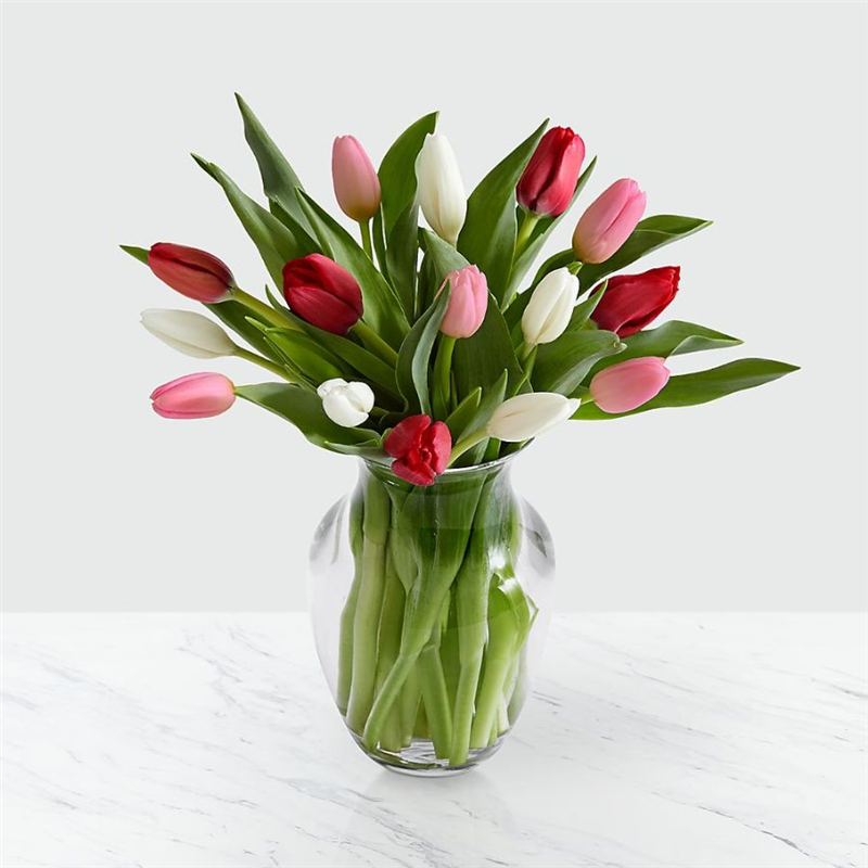 Here in My Heart Tulip Bouquet - Vase Included