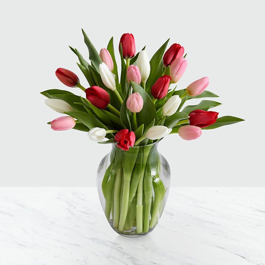 Here in My Heart Tulip Bouquet - Vase Included Flower Bouquet