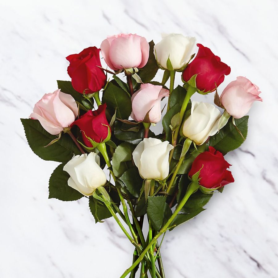 One Dozen Sweetheart Roses with Vase