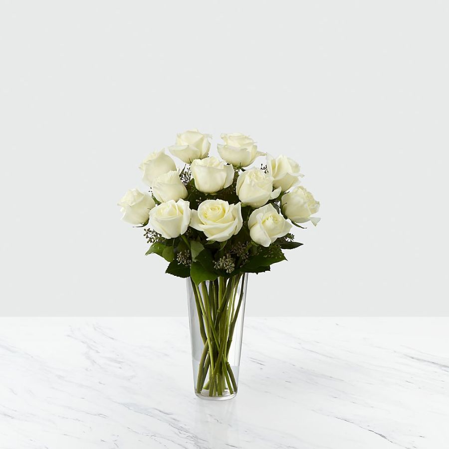 The White Rose Bouquet - Vase Included