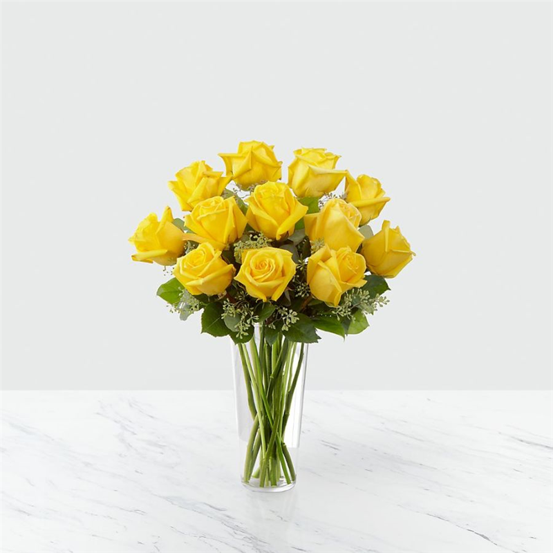 The Yellow Rose Bouquet - Vase Included