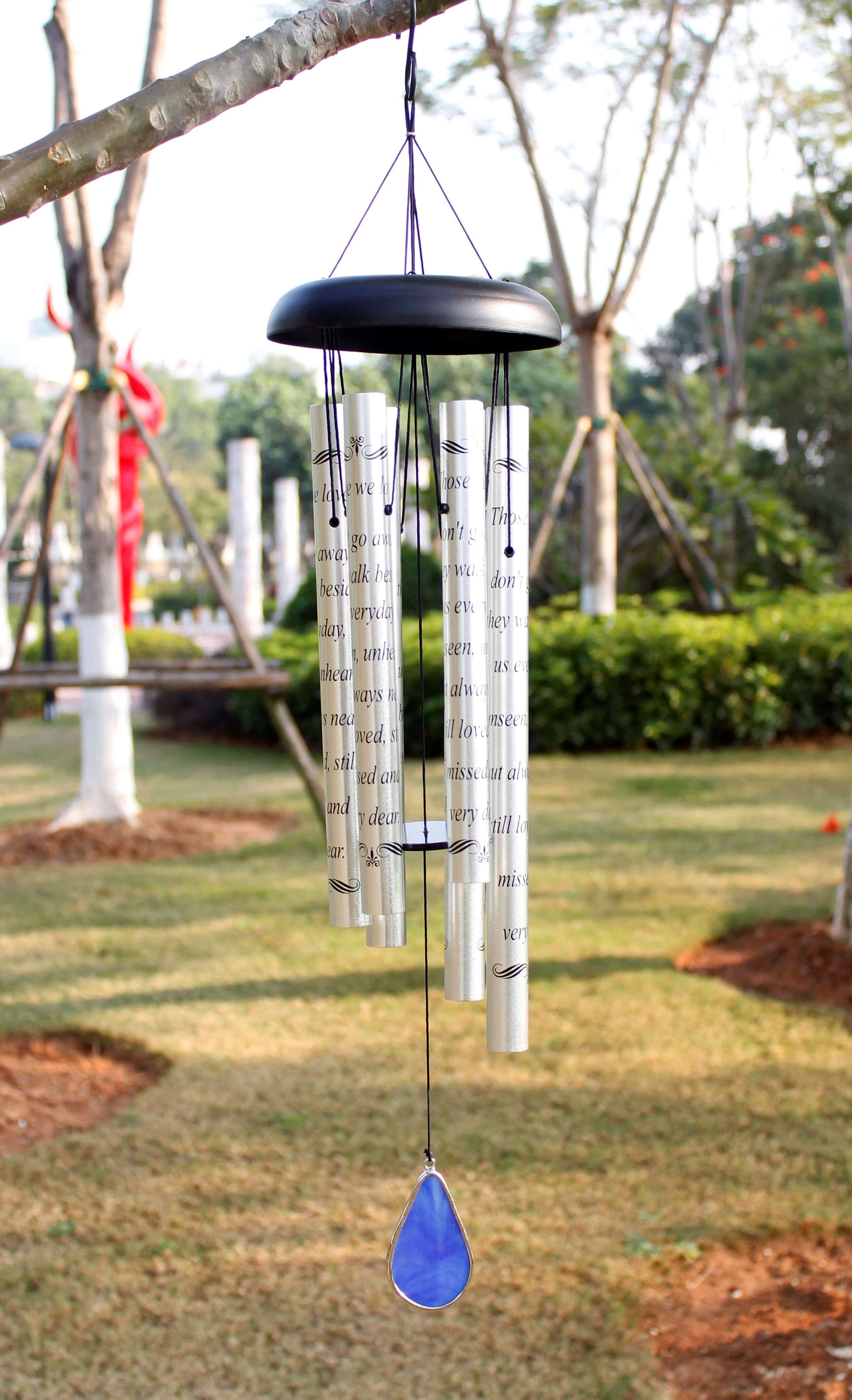 Those We Love Silver Wind Chime With Stand