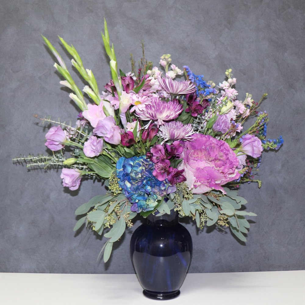 Purple Monochromatic Vase Arrangement