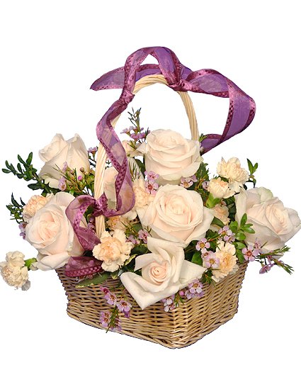 Rose Garden   Basket Flower Bouquet