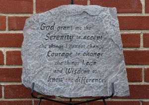 Serenity Prayer Stepping Stone with stand
