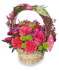 Spring Fever   Basket Flower Bouquet
