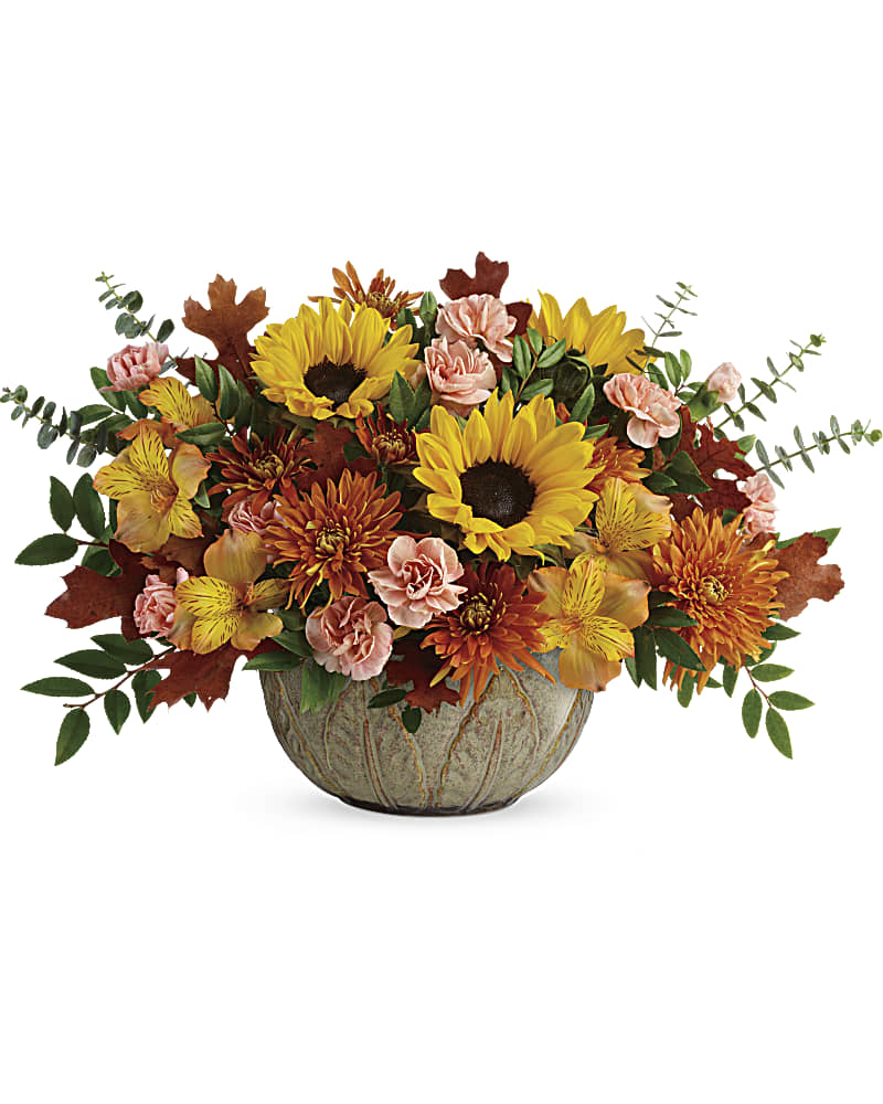 Teleflora's Autumn Sunbeams Centerpiece Flower Bouquet