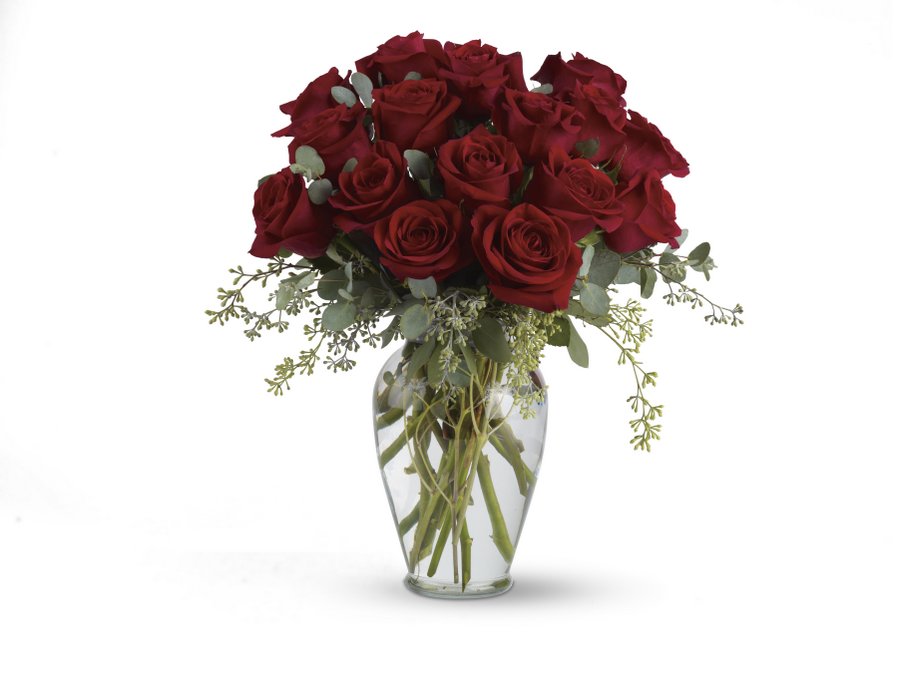 Classic Dozen Red Roses Flower Bouquet