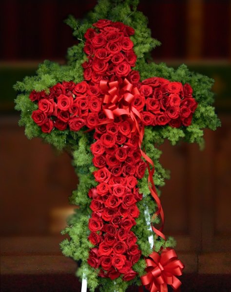 Large Red Rose Cross