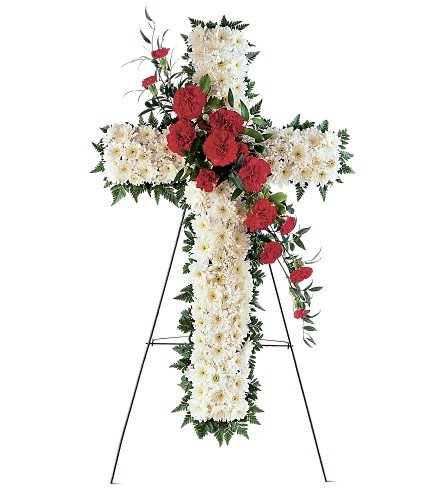 White Cross with Red Carnation Break