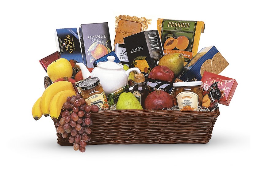 Deluxe Fruit & Gourmet Basket Arrangement