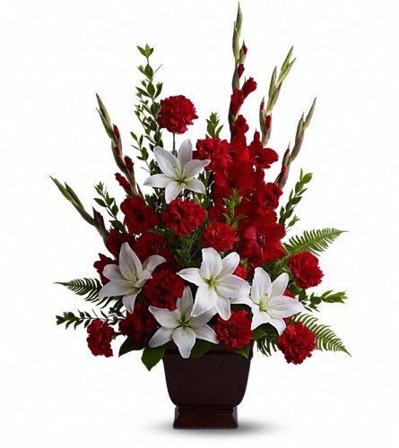 Mixed Red & White Floor Basket