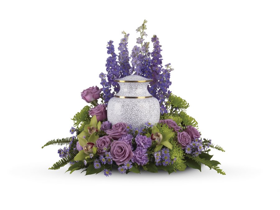 Mixed Purple Urn Tribute Flower Bouquet
