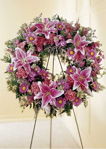 Mixed Pink Stargazer Wreath