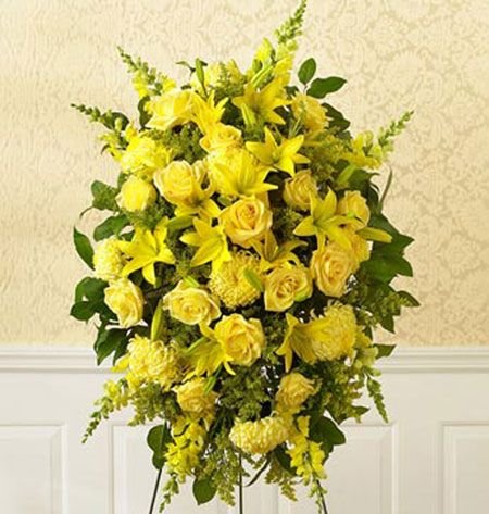 Yellow Friendship Standing Spray Flower Bouquet