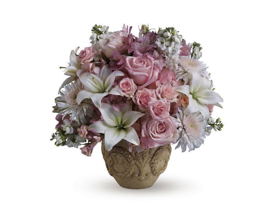 Pink & White Vased Arrangement Flower Bouquet