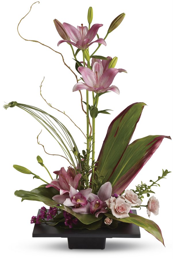 Pink Lily Vased Arrangement