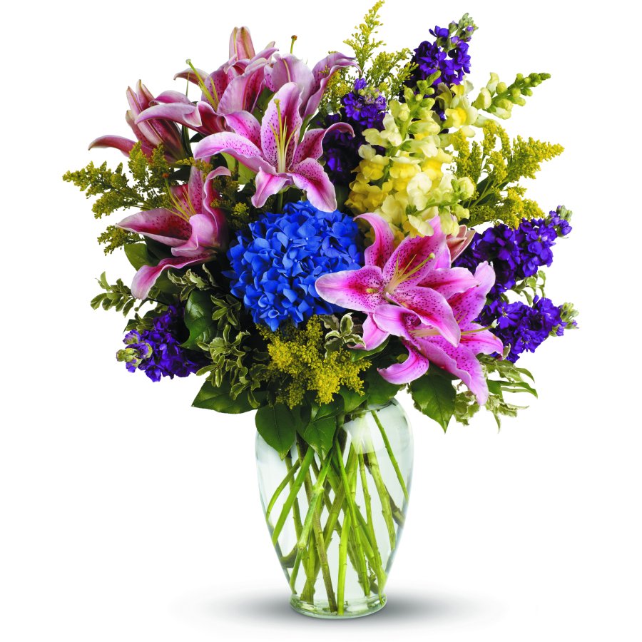 Mixed Brights Vased Arrangement Flower Bouquet