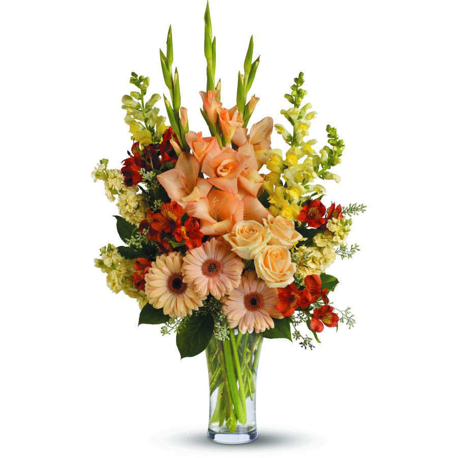 Mixed Orange Vased Arrangement Flower Bouquet