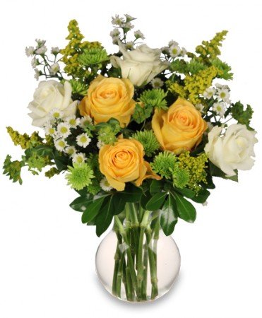 White Yellow Roses Flower Bouquet