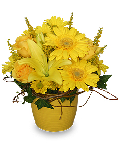 Yellow Aglow Flower Bouquet
