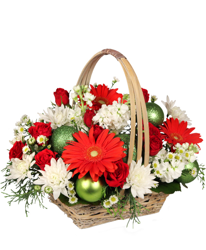BE JOLLY   Basket Holiday Flowers Flower Bouquet