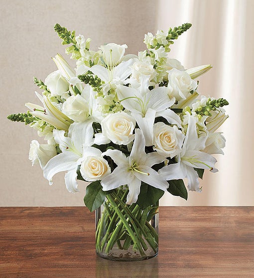 Classic All White Arrangement Flower Bouquet
