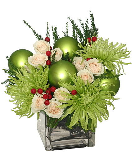GLAMOROUS GREEN Holiday  Bouquet