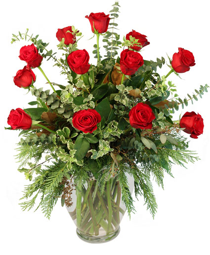 JOYS OF THE HOLIDAY  Christmas Roses Flower Bouquet