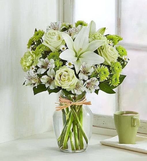 Serene Green Flower Bouquet