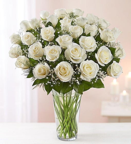 Ultimate Elegance Long Stem White Roses Flower Bouquet