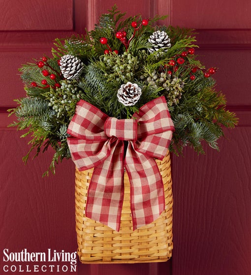 Welcome Winter Evergreen Basket by Southern Living